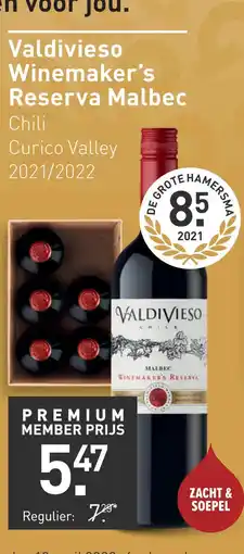 Gall & Gall Valdivieso Winemaker's Reserva Malbec 75CL aanbieding