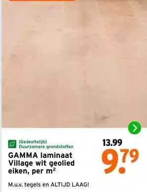 GAMMA GAMMA laminaat Village wit geolied eiken, aanbieding