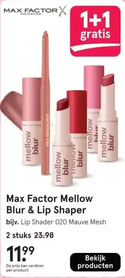 Etos Max Factor Mellow Blur & Lip Shaper aanbieding