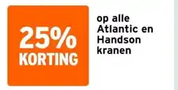 GAMMA op alle Atlantic en Handson kranen aanbieding