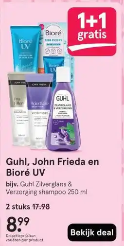 Etos Guhl, John Frieda en Bioré UV aanbieding