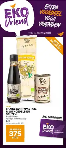 Ekoplaza THAISE CURRYPASTA'S, RIJSTNOEDELS EN SAUZEN aanbieding