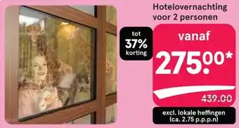 Etos Hotelovernachting voor 2 personen aanbieding