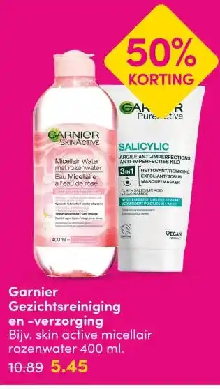 DA Garnier Gezichtsreiniging en -verzorging aanbieding