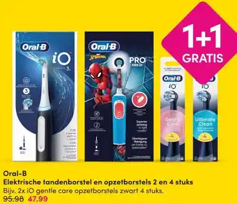 DA Oral-B Elektrische tandenborstel en opzetborstels 2 en 4 stuks aanbieding