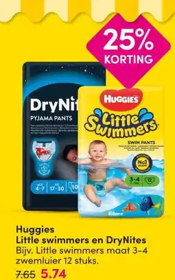 DA Huggies Little swimmers en DryNites aanbieding