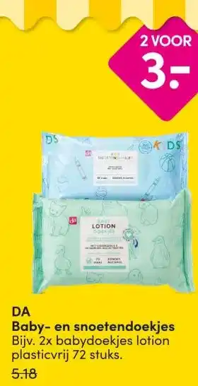 DA DA Baby- en snoetendoekjes aanbieding