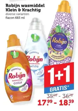 Coop Robijn wasmiddel Klein & Krachtig aanbieding