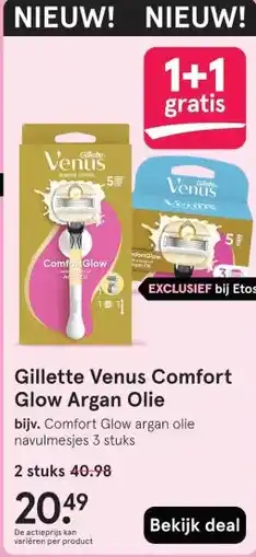 Etos Gillette Venus Comfort Glow Argan Olie aanbieding