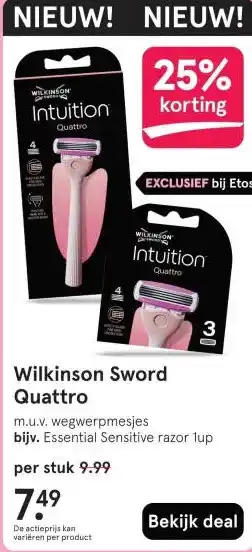 Etos Wilkinson Sword Quattro aanbieding