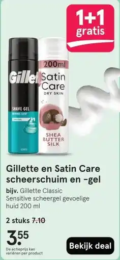Etos Gillette en Satin Care scheerschuim en -gel aanbieding