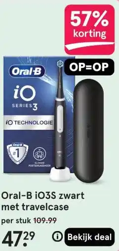 Etos Oral-B i03S zwart met travelcase aanbieding