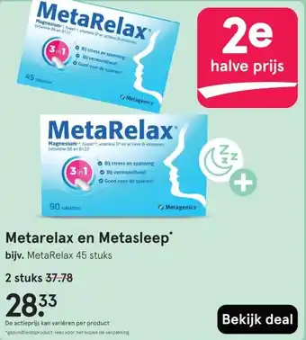 Etos Metarelax en Metasleep' aanbieding