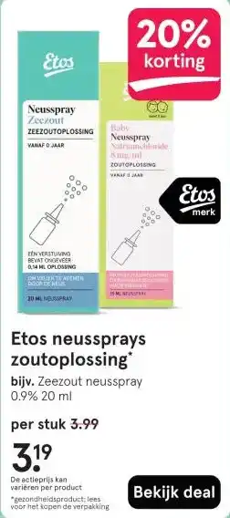 Etos Etos neussprays zoutoplossing aanbieding