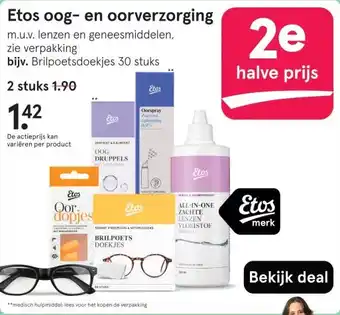 Etos Etos oog- en oorverzorging aanbieding