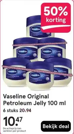 Etos Vaseline Original Petroleum Jelly 100 ml aanbieding
