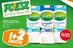 Poiesz Campina LangLekker volle of halfvolle melk aanbieding