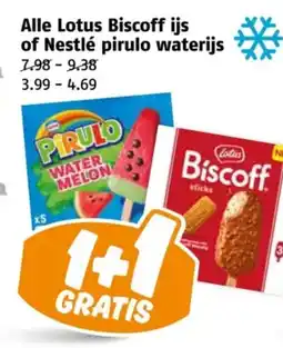 Poiesz Alle Lotus Biscoff ijs of Nestlé pirulo waterijs aanbieding