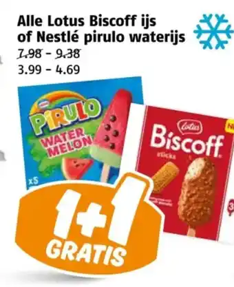 Poiesz Alle Lotus Biscoff ijs of Nestlé pirulo waterijs aanbieding