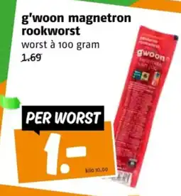 Poiesz G'woon magnetron rookworst aanbieding