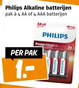 Poiesz Philips Alkaline batterijen aanbieding