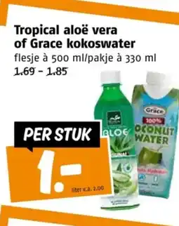 Poiesz Tropical aloë vera of Grace kokoswater aanbieding