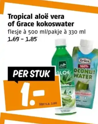 Poiesz Tropical aloë vera of Grace kokoswater aanbieding