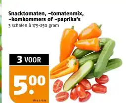 Poiesz Snacktomaten, -tomatenmix, -komkommers of -paprika's aanbieding