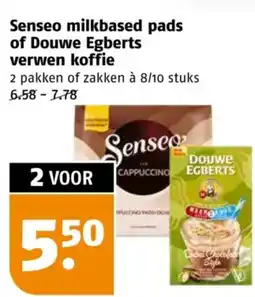 Poiesz Senseo milkbased pads of Douwe Egberts verwen koffie aanbieding