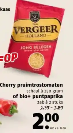 Poiesz Cherry pruimtrostomaten of bio+ puntpaprika aanbieding