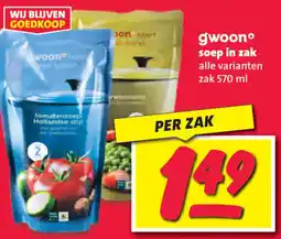 Nettorama Gwoon soep in zak aanbieding