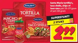 Nettorama Santa Maria tortilla's, taco shells, chips of taco saus aanbieding