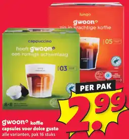 Nettorama Gwoon koffie capsules voor dolce gusto aanbieding