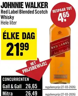 Dirck 3 Johnnie walker red label blended scotch whisky aanbieding