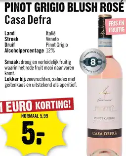 Dirck 3 Pinot grigio blush rosé Casa Defra aanbieding