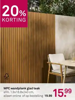 Karwei WPC wandplank glad teak aanbieding