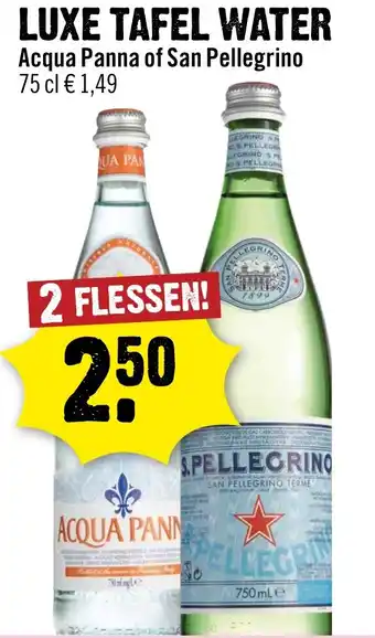 Dirck 3 Acqua Panna of San Pellegrino aanbieding