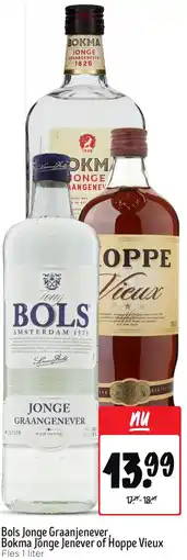 Jumbo Bols Jonge Graanjenever, Bokma Jonge Jenever of Hoppe Vieux aanbieding