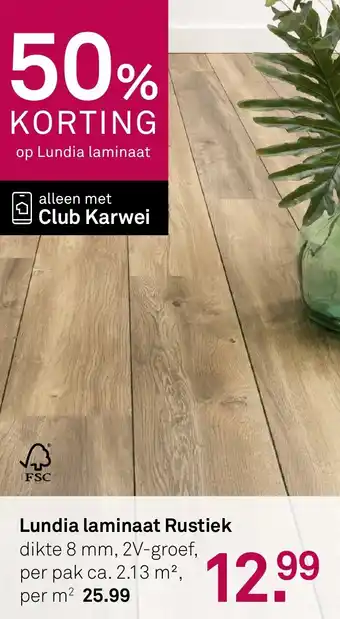 Karwei Lundia laminaat Rustiek aanbieding