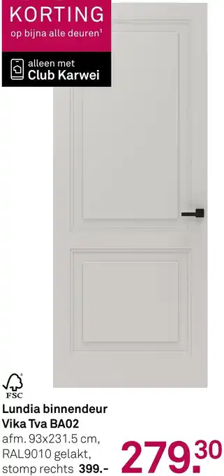 Karwei Lundia binnendeur Vika Tva BA02 aanbieding