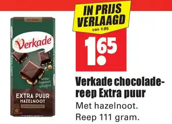 Dirk Verkade chocolade- reep Extra puur aanbieding