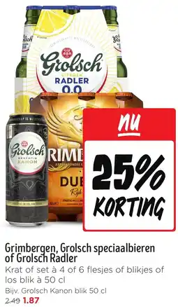 Jumbo Grimbergen, Grolsch speciaalbieren of Grolsch Radler aanbieding