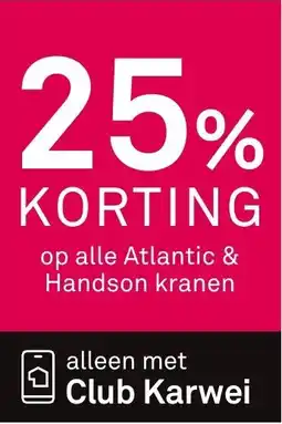 Karwei Atlantic & Handson kranen aanbieding