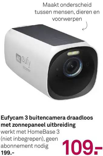 Karwei Eufycam 3 buitencamera draadloos met zonnepaneel uitbreiding aanbieding