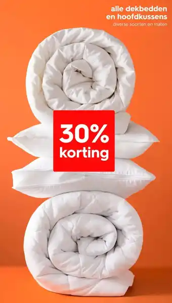 HEMA Alle dekbedden en hoofdkussens aanbieding