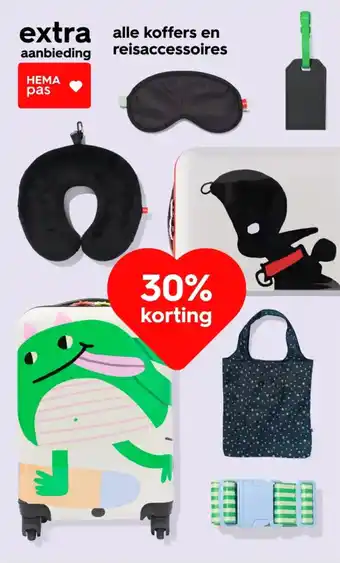 HEMA Alle koffers en reisaccessoires aanbieding