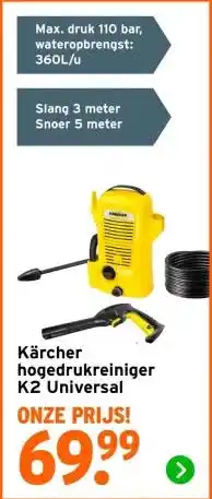 GAMMA Kärcher hogedrukreiniger K2 Universal aanbieding