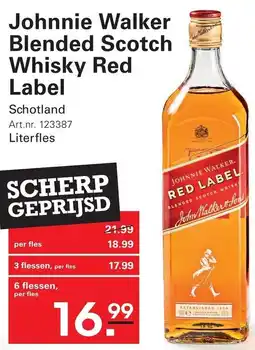 Sligro Johnnie Walker Blended Scotch Whisky Red Label aanbieding