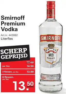 Sligro Smirnoff Premium Vodka aanbieding