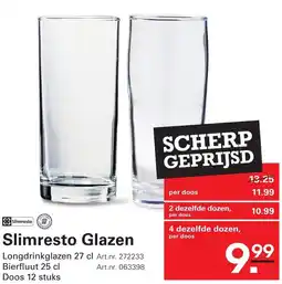 Sligro Slimresto Glazen aanbieding